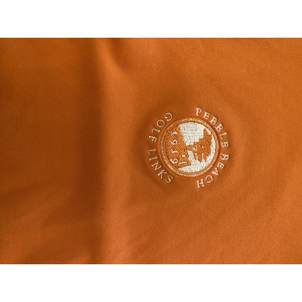 Polo Golf Ralph Lauren Womens Pebble Beach Orange Quarter Zip Sweater Large - Picture 4 of 4